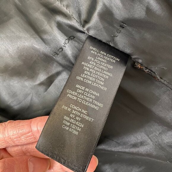 Coach Check Trench Coat – Black & White Gingham – Size 0 – With Belt - Picture 10 of 12